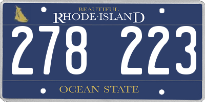 RI license plate 278223