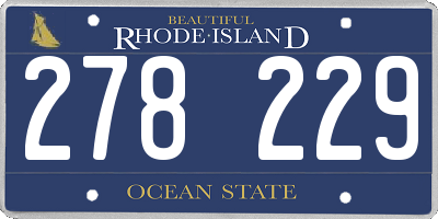 RI license plate 278229