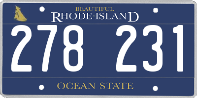 RI license plate 278231