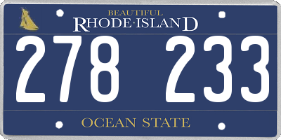 RI license plate 278233