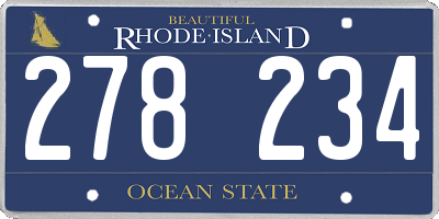 RI license plate 278234