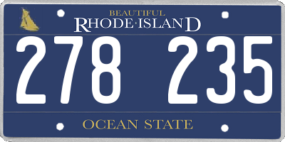 RI license plate 278235