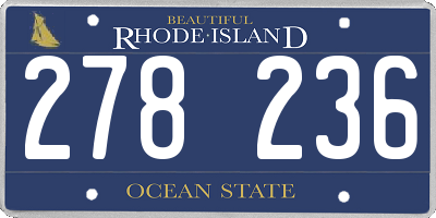 RI license plate 278236