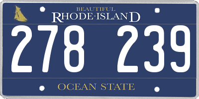 RI license plate 278239
