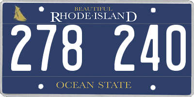 RI license plate 278240