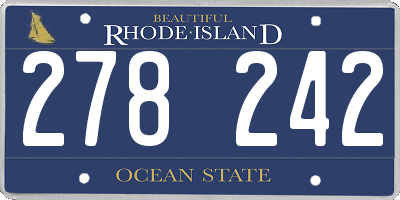 RI license plate 278242