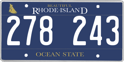 RI license plate 278243