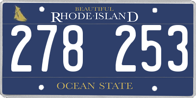 RI license plate 278253