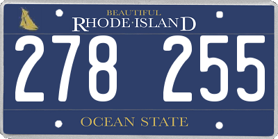 RI license plate 278255