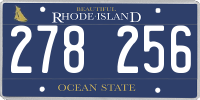 RI license plate 278256
