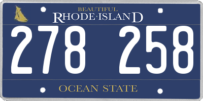 RI license plate 278258