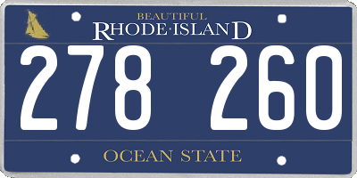 RI license plate 278260