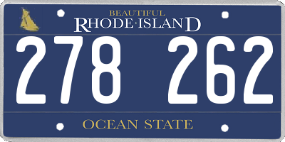 RI license plate 278262