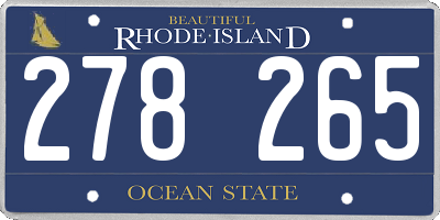 RI license plate 278265