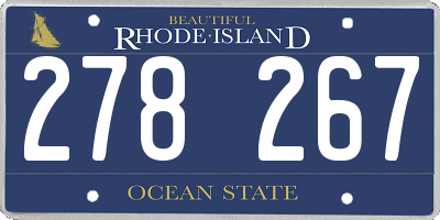 RI license plate 278267