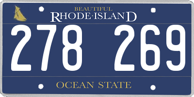 RI license plate 278269