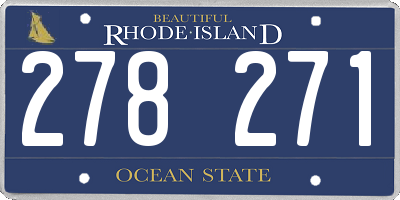 RI license plate 278271