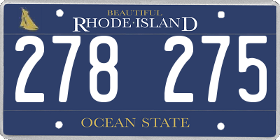 RI license plate 278275