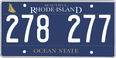 RI license plate 278277