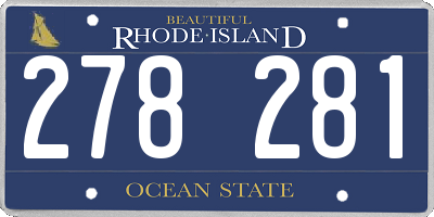 RI license plate 278281