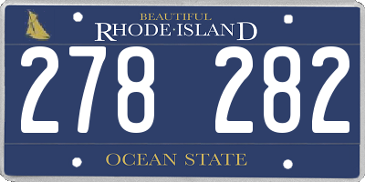 RI license plate 278282