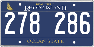 RI license plate 278286