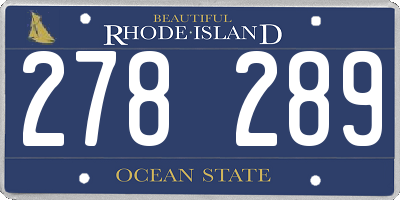 RI license plate 278289