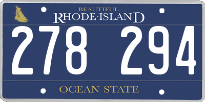 RI license plate 278294