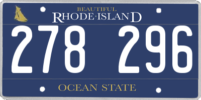 RI license plate 278296