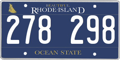 RI license plate 278298