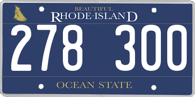 RI license plate 278300