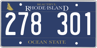RI license plate 278301