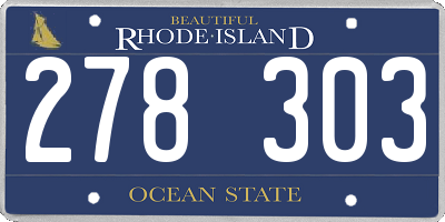 RI license plate 278303