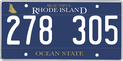 RI license plate 278305