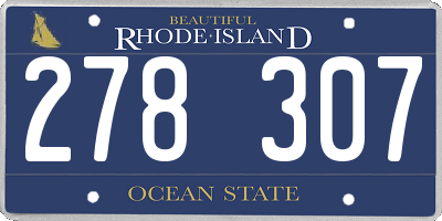 RI license plate 278307