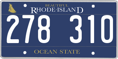 RI license plate 278310