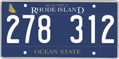 RI license plate 278312