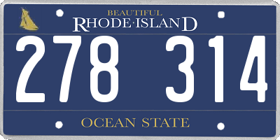 RI license plate 278314