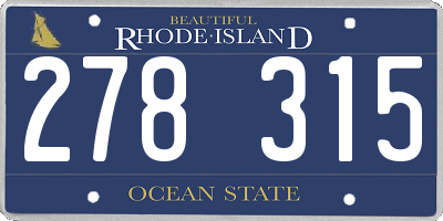 RI license plate 278315