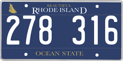 RI license plate 278316