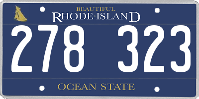 RI license plate 278323