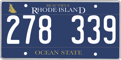 RI license plate 278339