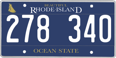 RI license plate 278340