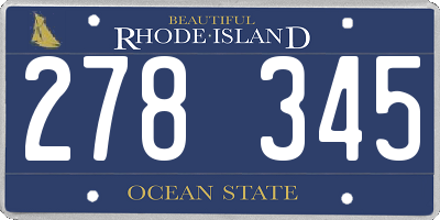 RI license plate 278345