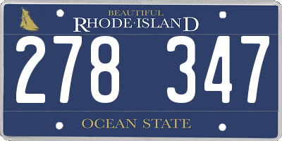 RI license plate 278347