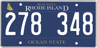 RI license plate 278348