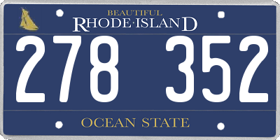 RI license plate 278352