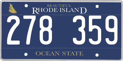RI license plate 278359