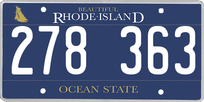 RI license plate 278363