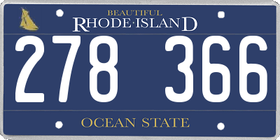 RI license plate 278366